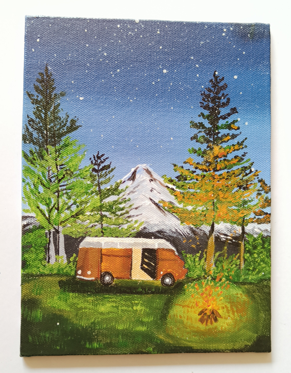 Night-Camp-Acrylic-Painting