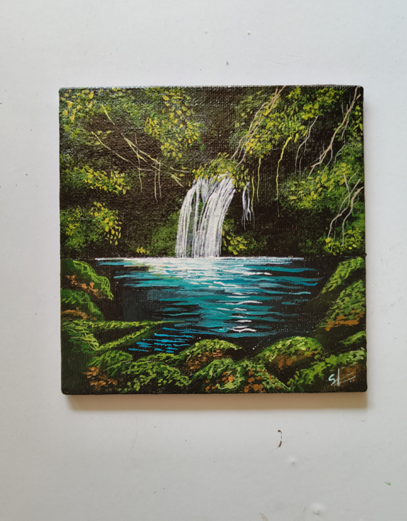 Waterfall-Forest-Acrylic-Painting02